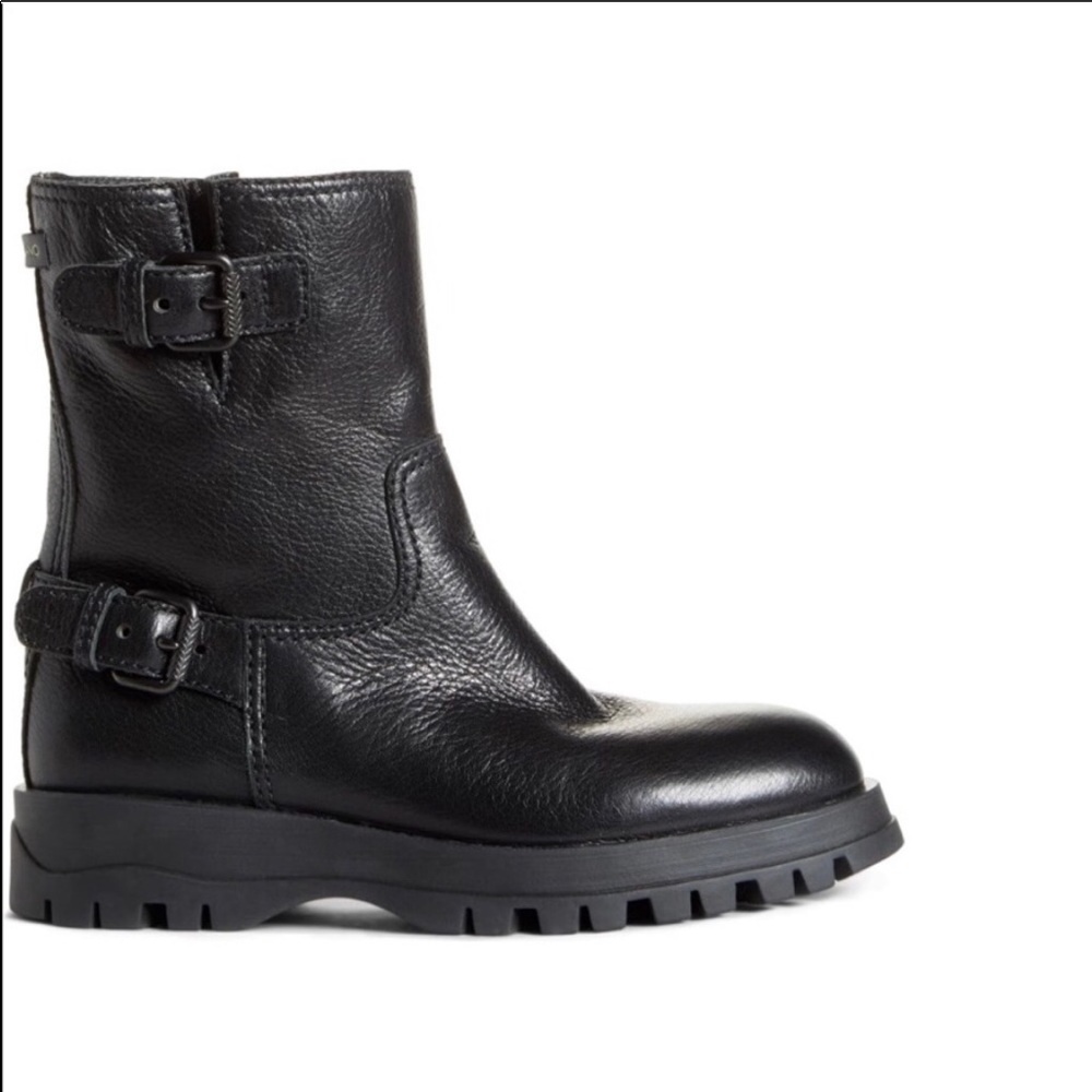 PRADA MILANO  BUCKLE LOGO MOTO BIKER BOOTS 38 7 - Picture 3 of 8